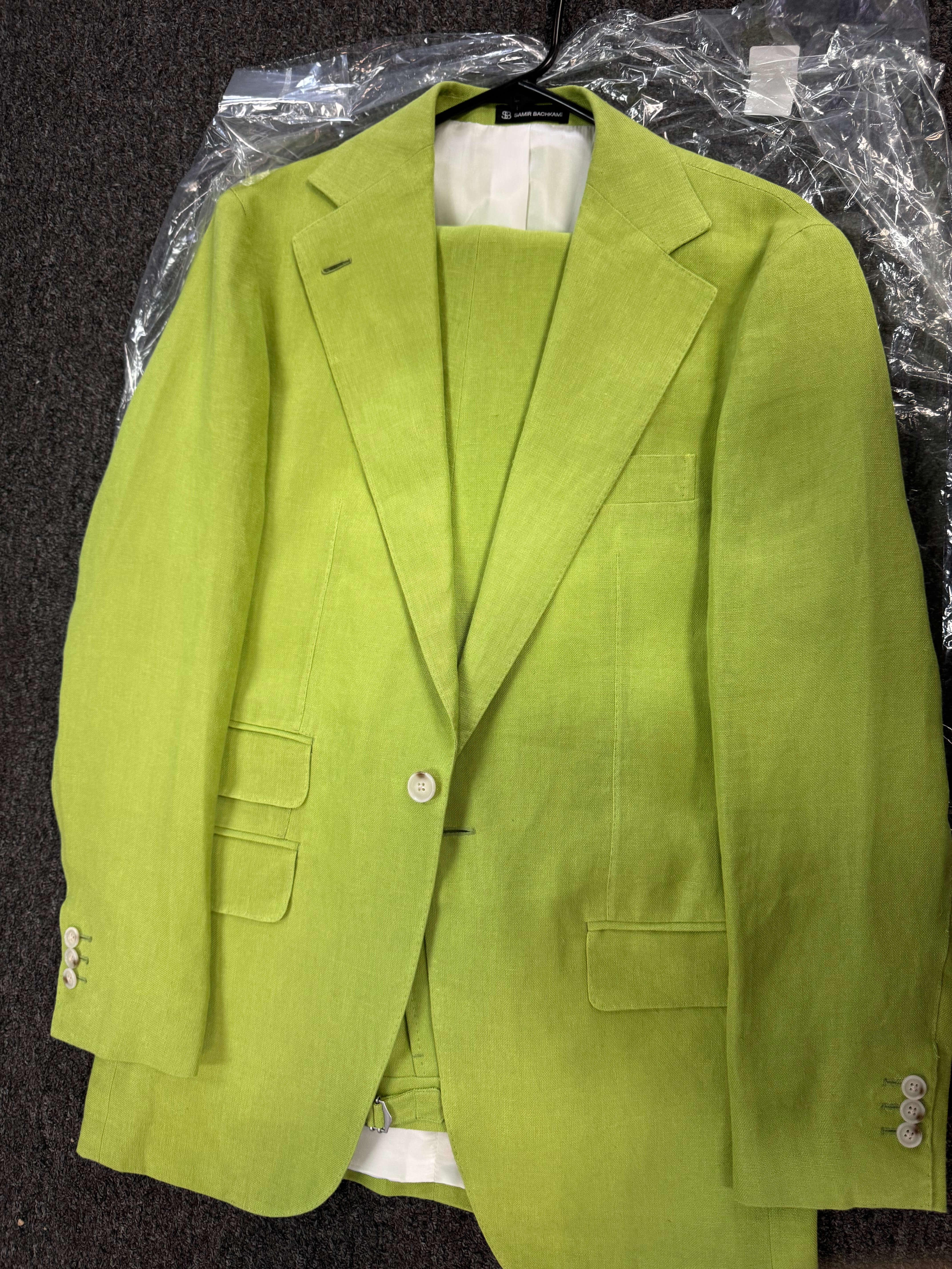 Lime Green Single Breasted Suit SIZE 38R Trousers 32R - Samir Bachkami