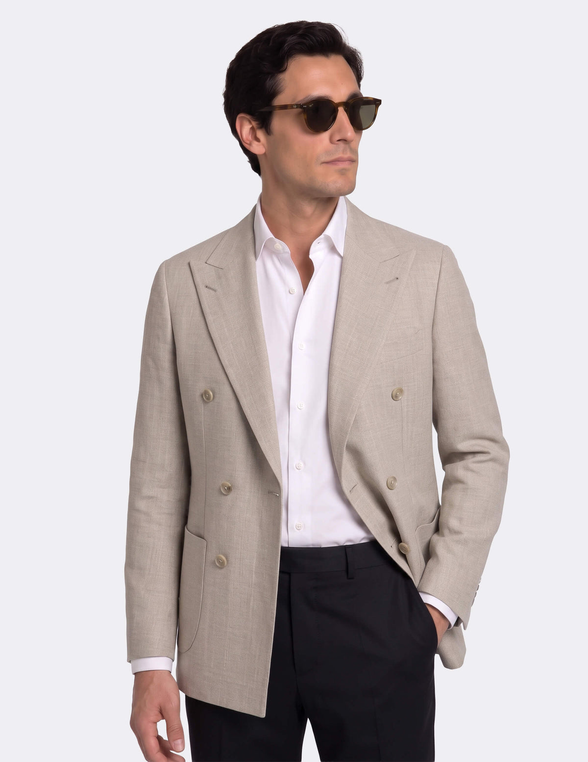Montclair Beige Double Breasted Jacket - Samir Bachkami