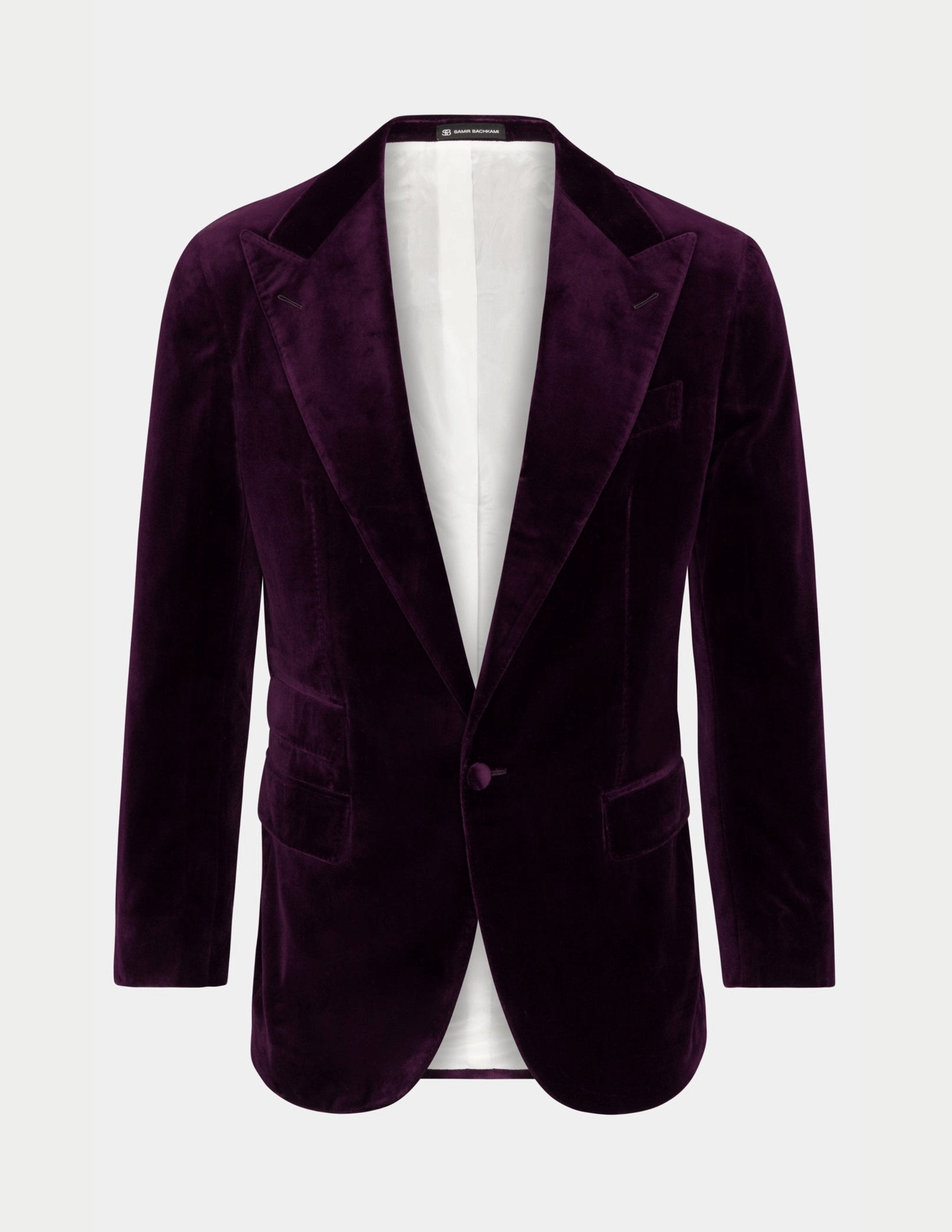 Purple Velvet Single Breasted Jacket - Samir Bachkami