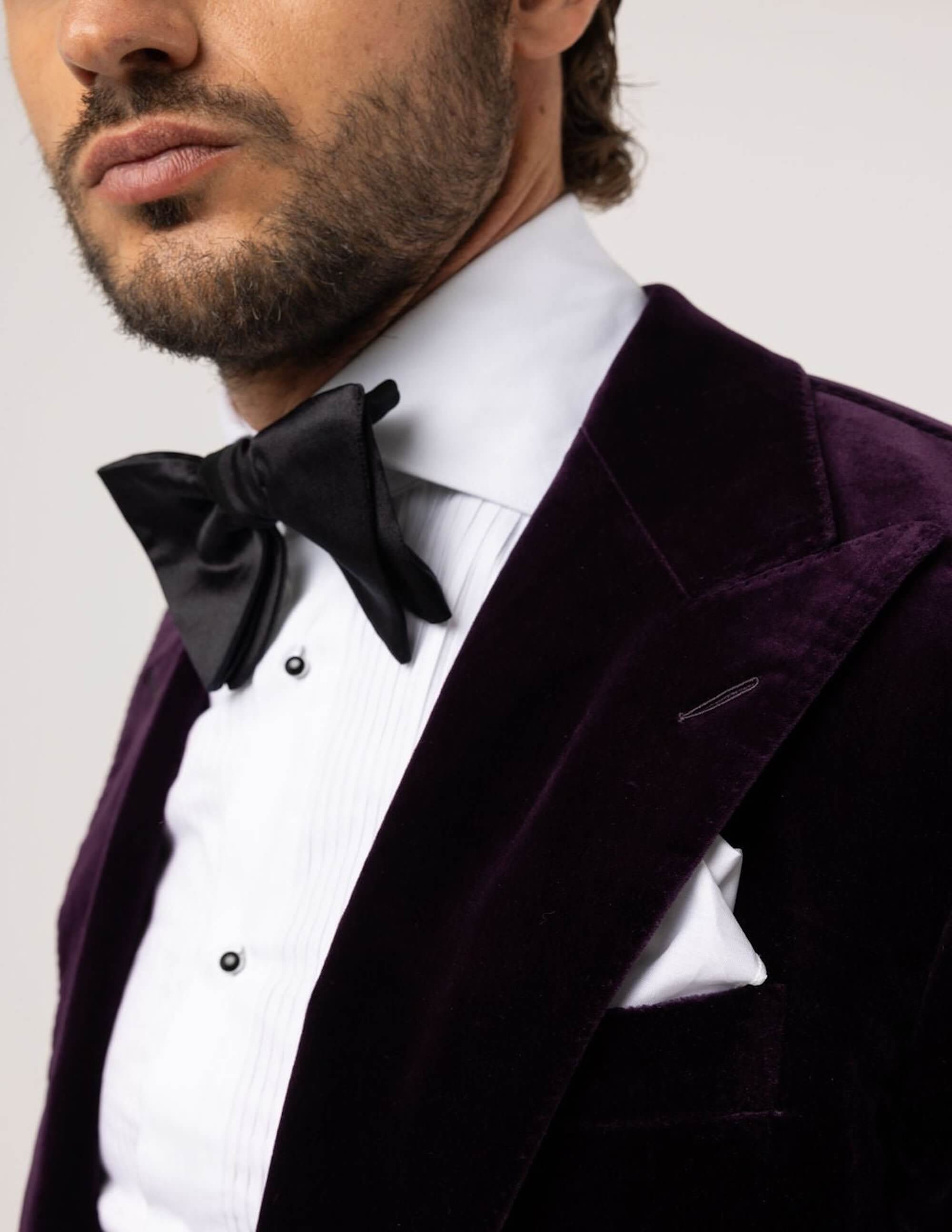 Purple Velvet Single Breasted Jacket - Samir Bachkami