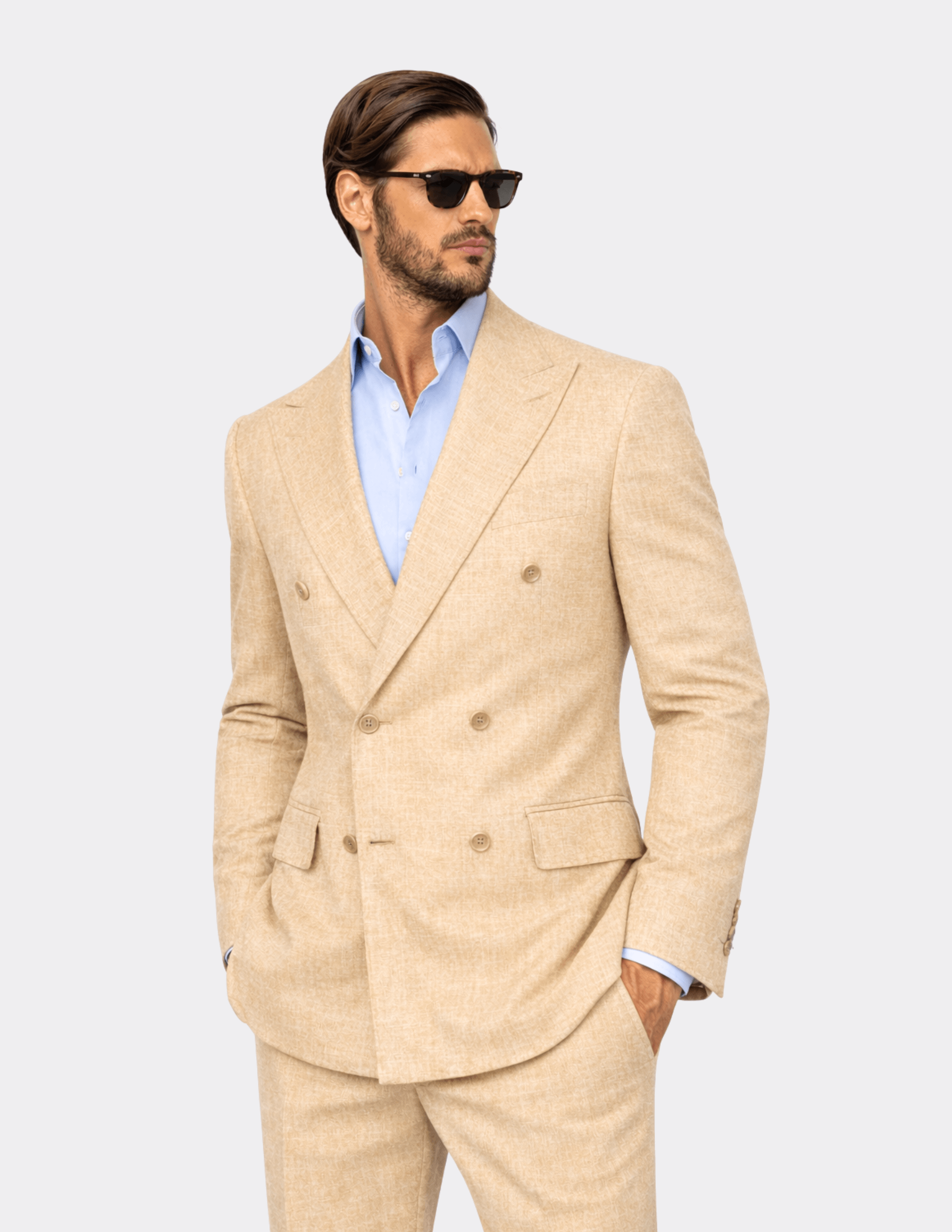 Riviera Sand Double Breasted Suit - Samir Bachkami