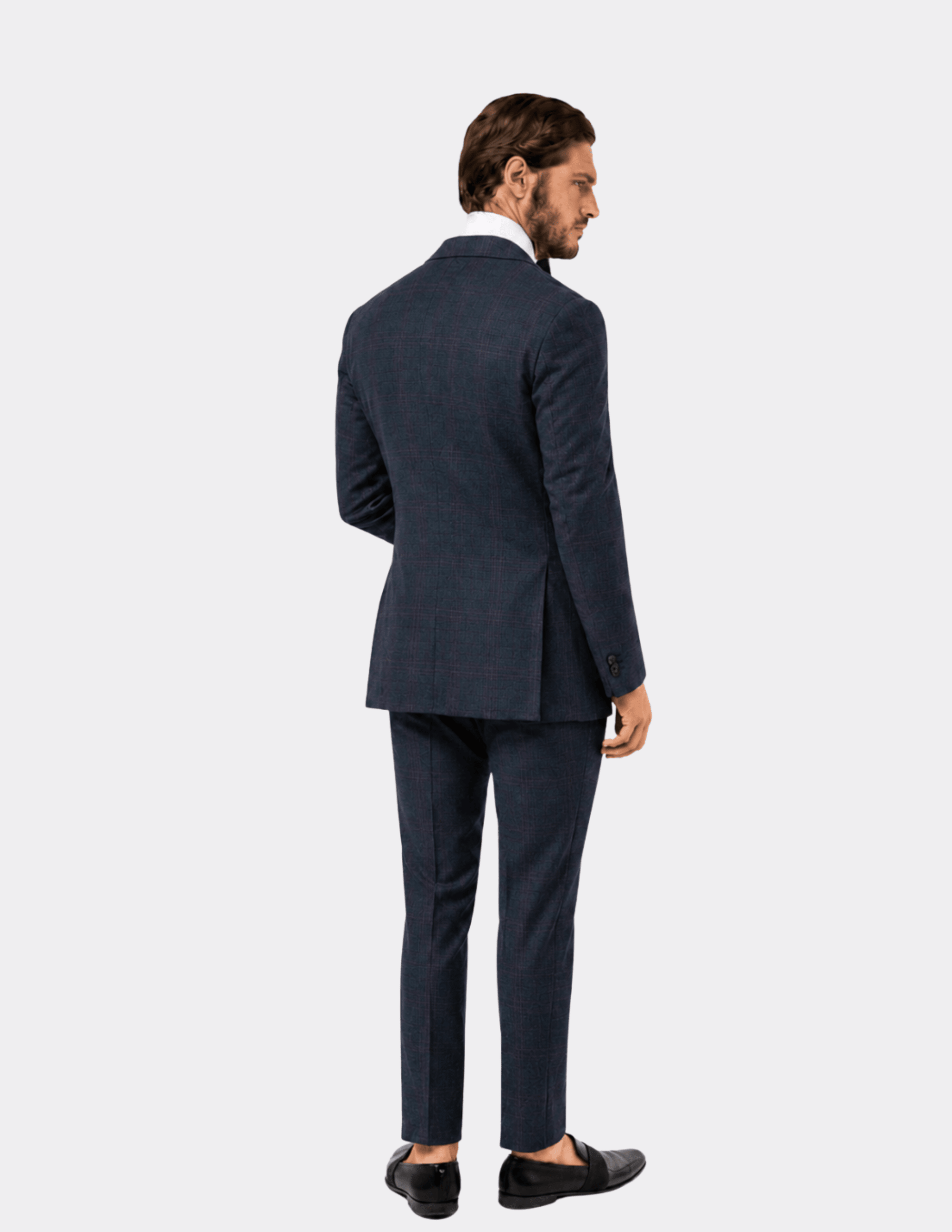 Sapphire Noir Check Double - Breasted Suit - Samir Bachkami
