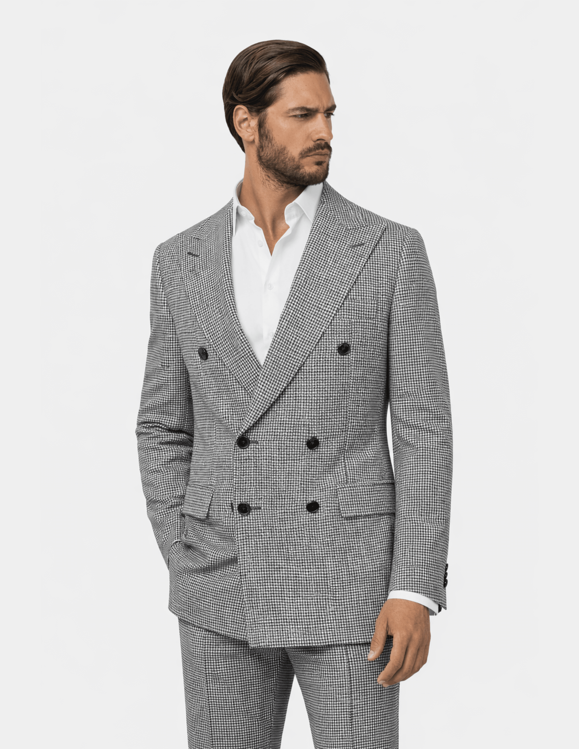 Savile Houndstooth Double Breasted Suit - Samir Bachkami
