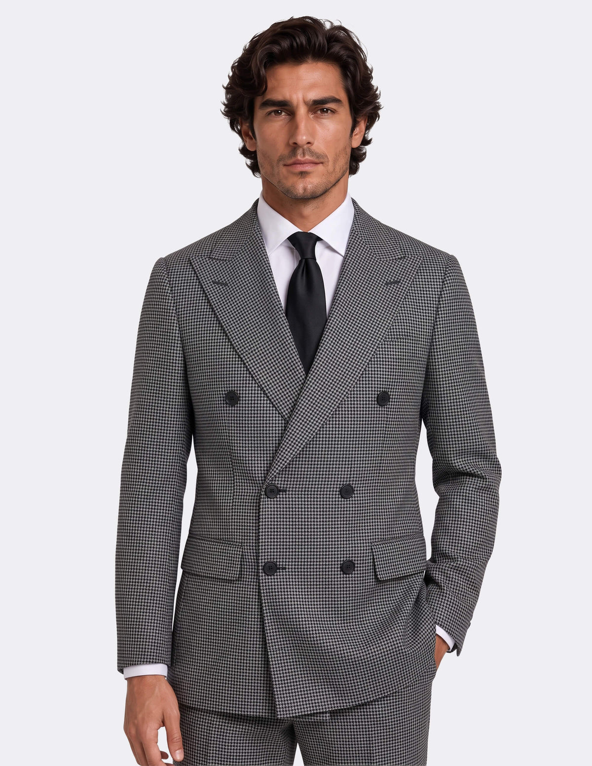 Savile Houndstooth Double Breasted Suit - Samir Bachkami