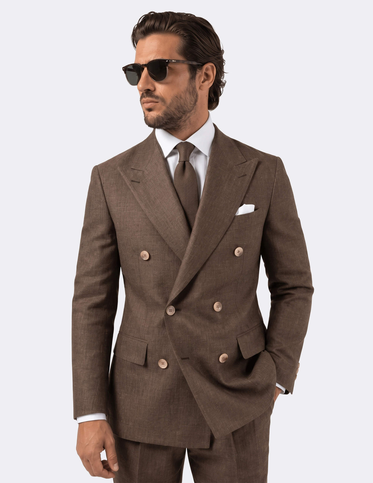 Siena Brown Double-Breasted Suit - Samir Bachkami