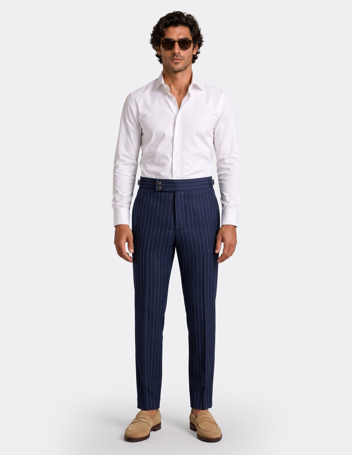 The Asti Navy Pinstripe DB Trousers - Samir Bachkami