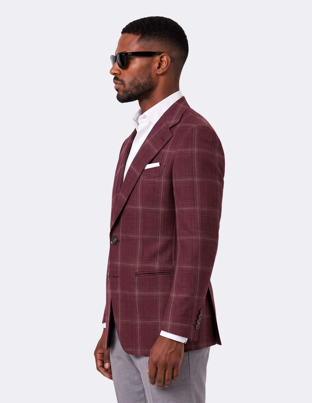 The Barolo Bordeaux Check Jacket - Samir Bachkami