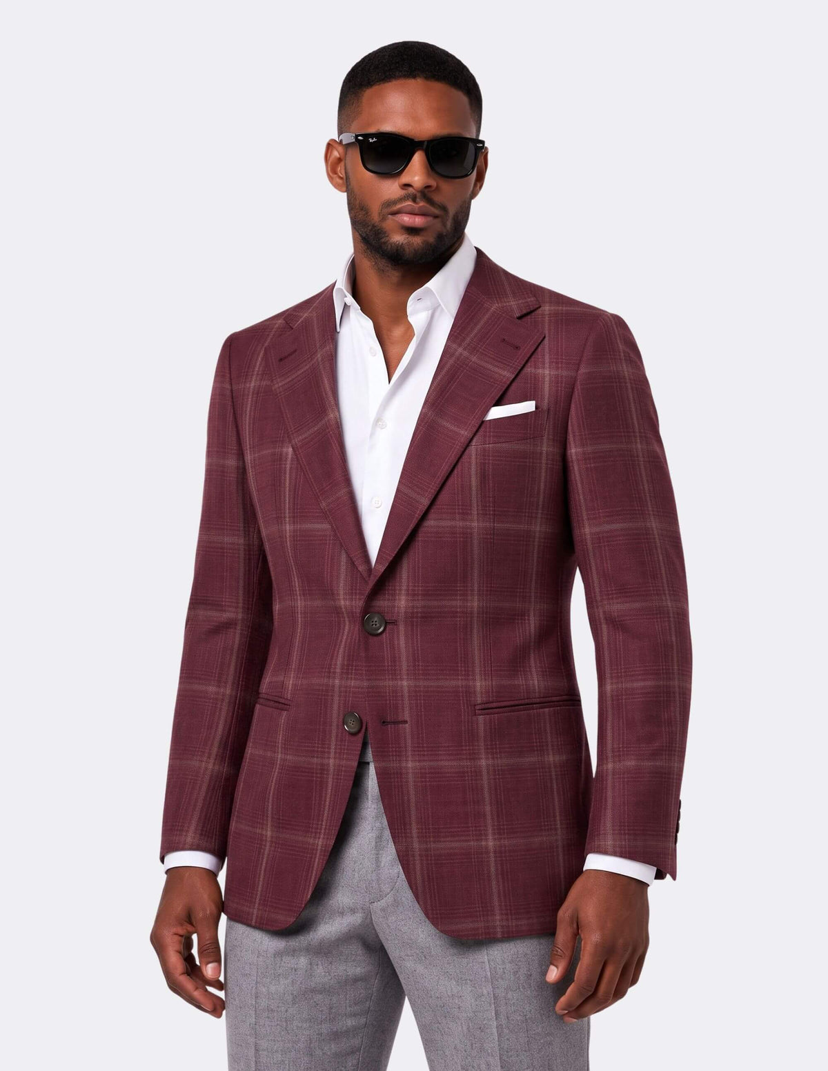 The Barolo Bordeaux Check Jacket - Samir Bachkami