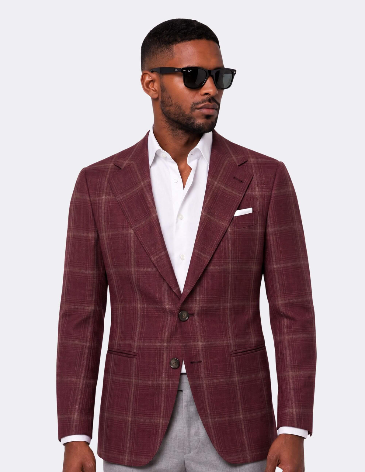 The Barolo Bordeaux Check Jacket - Samir Bachkami