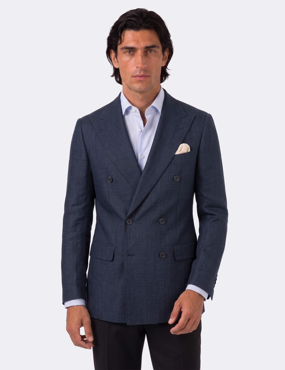 The Blu Ombra Double-Breasted Jacket - Samir Bachkami