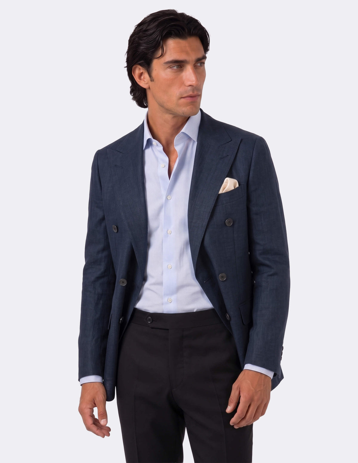 The Blu Ombra Double-Breasted Jacket - Samir Bachkami