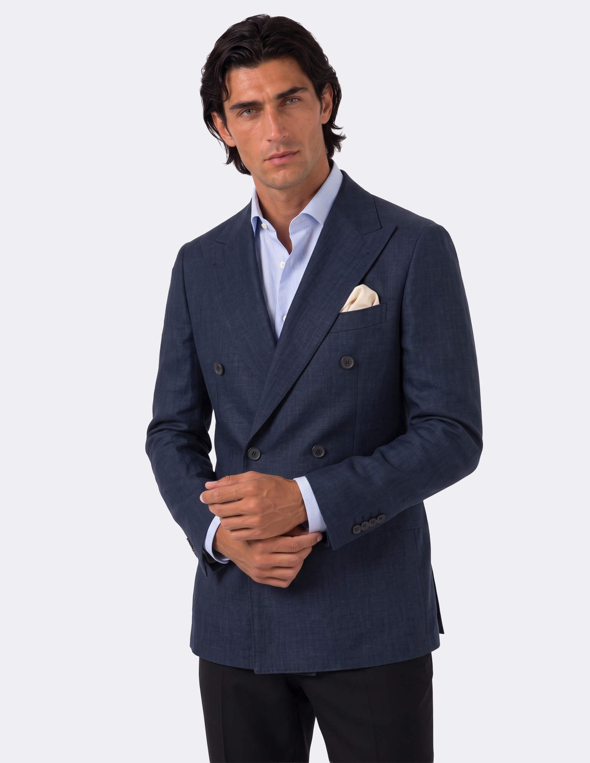 The Blu Ombra Double-Breasted Jacket - Samir Bachkami