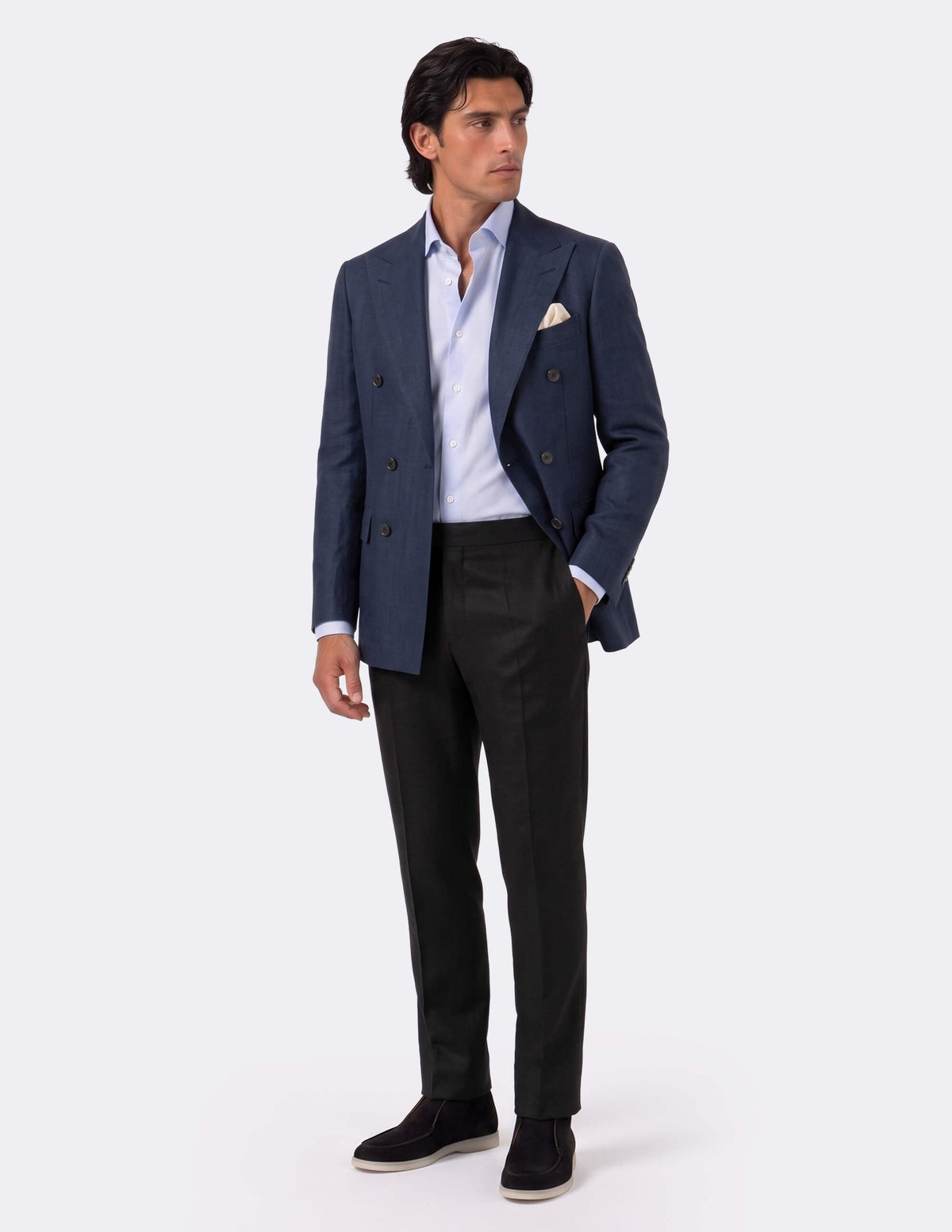 The Blu Ombra Double-Breasted Jacket - Samir Bachkami