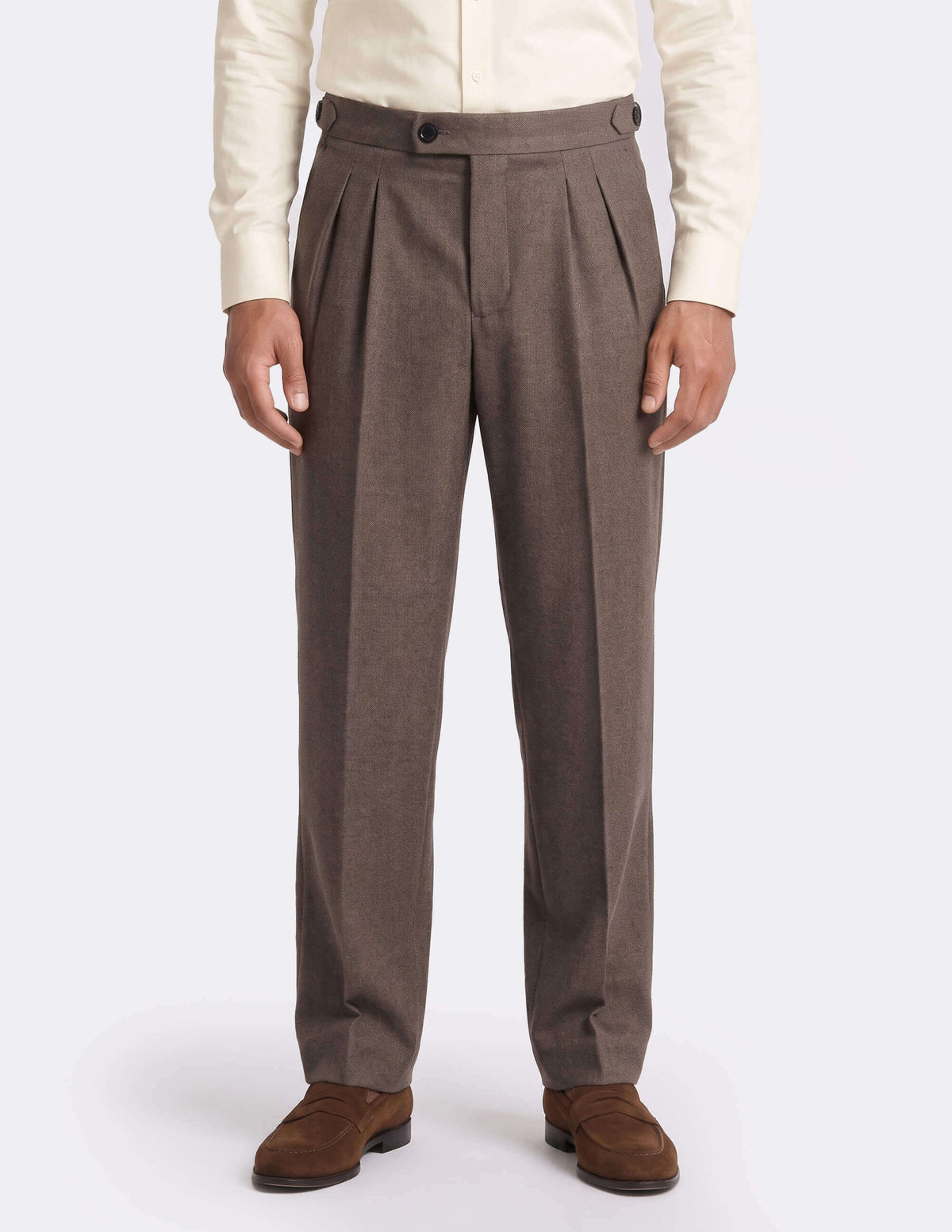 The Brumaro Taupe Wide-Leg Trousers - Samir Bachkami