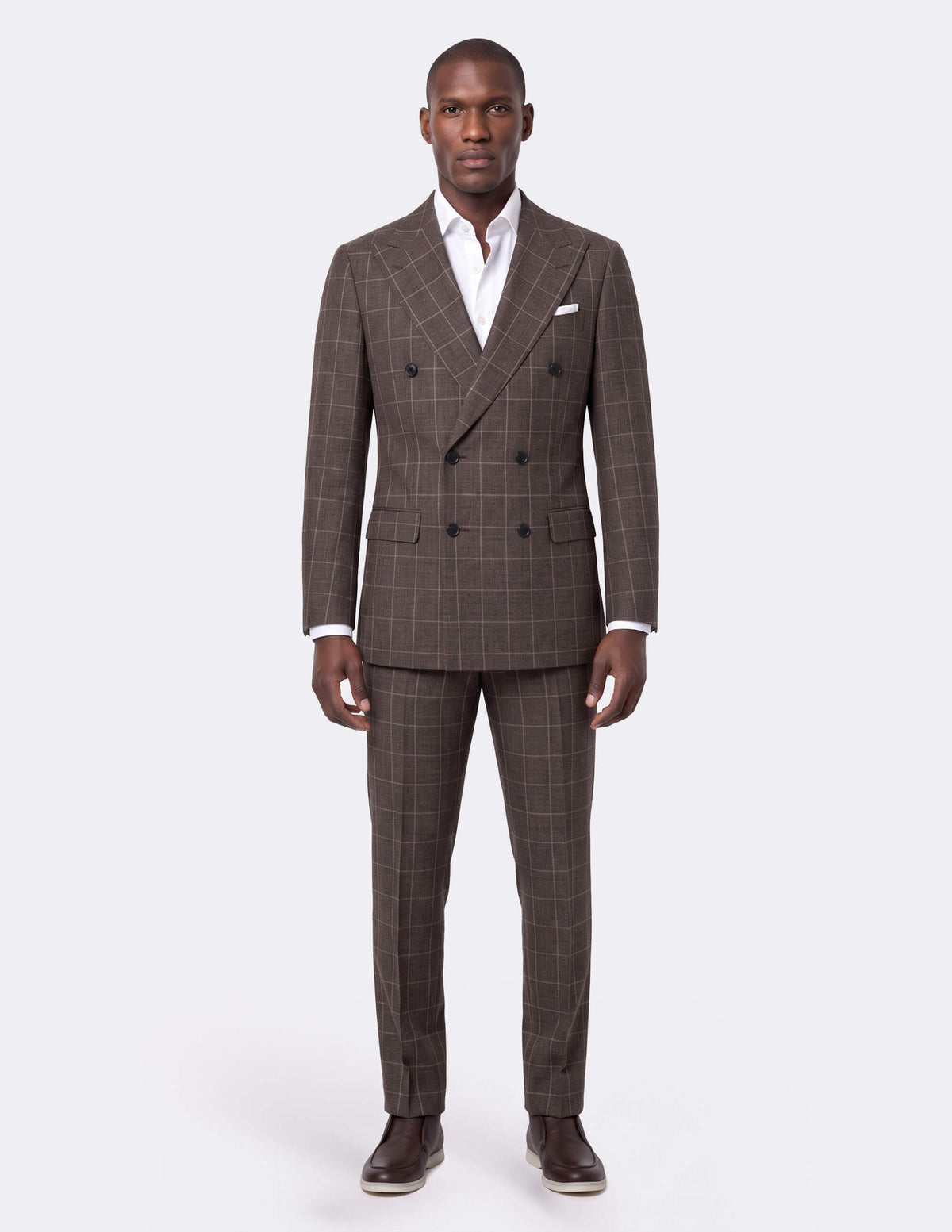 The Caldreno Brown Double-Breasted Suit - Samir Bachkami