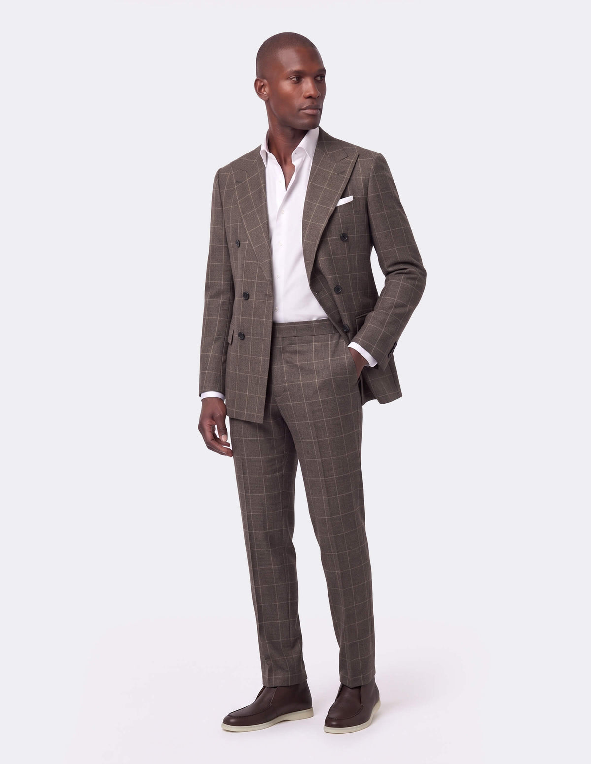 The Caldreno Brown Double-Breasted Suit - Samir Bachkami