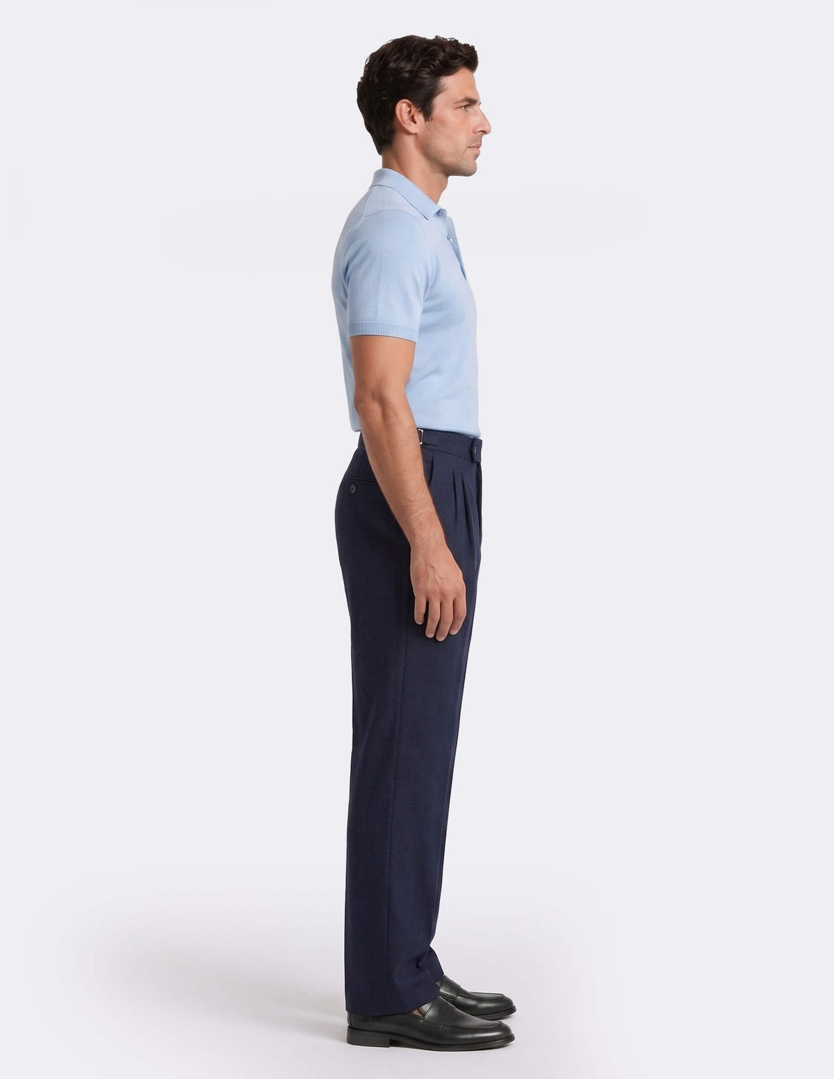 The Calvesso Navy Wide-Leg Trousers - Samir Bachkami