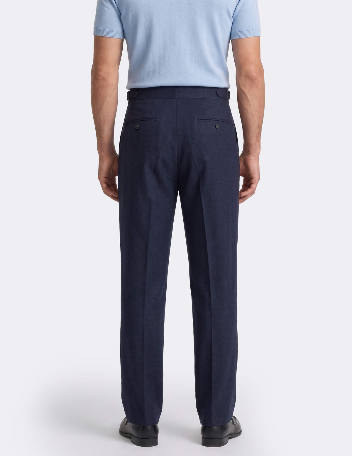 The Calvesso Navy Wide-Leg Trousers - Samir Bachkami