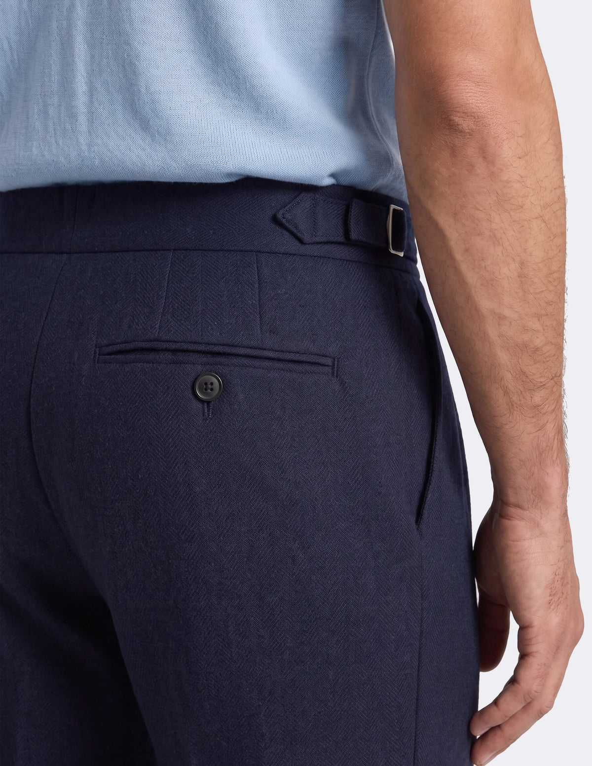 The Calvesso Navy Wide-Leg Trousers - Samir Bachkami
