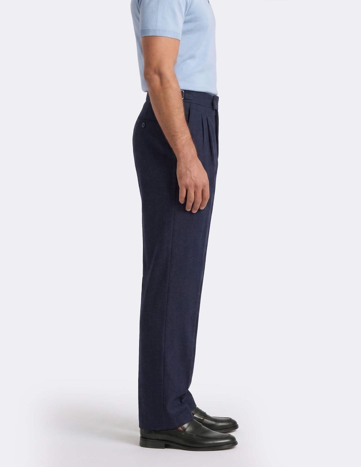 The Calvesso Navy Wide-Leg Trousers - Samir Bachkami