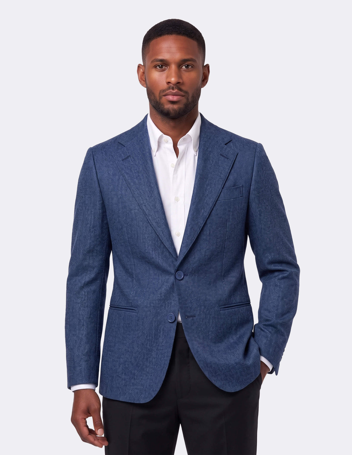 The Cevano Blue Single-Breasted Jacket - Samir Bachkami