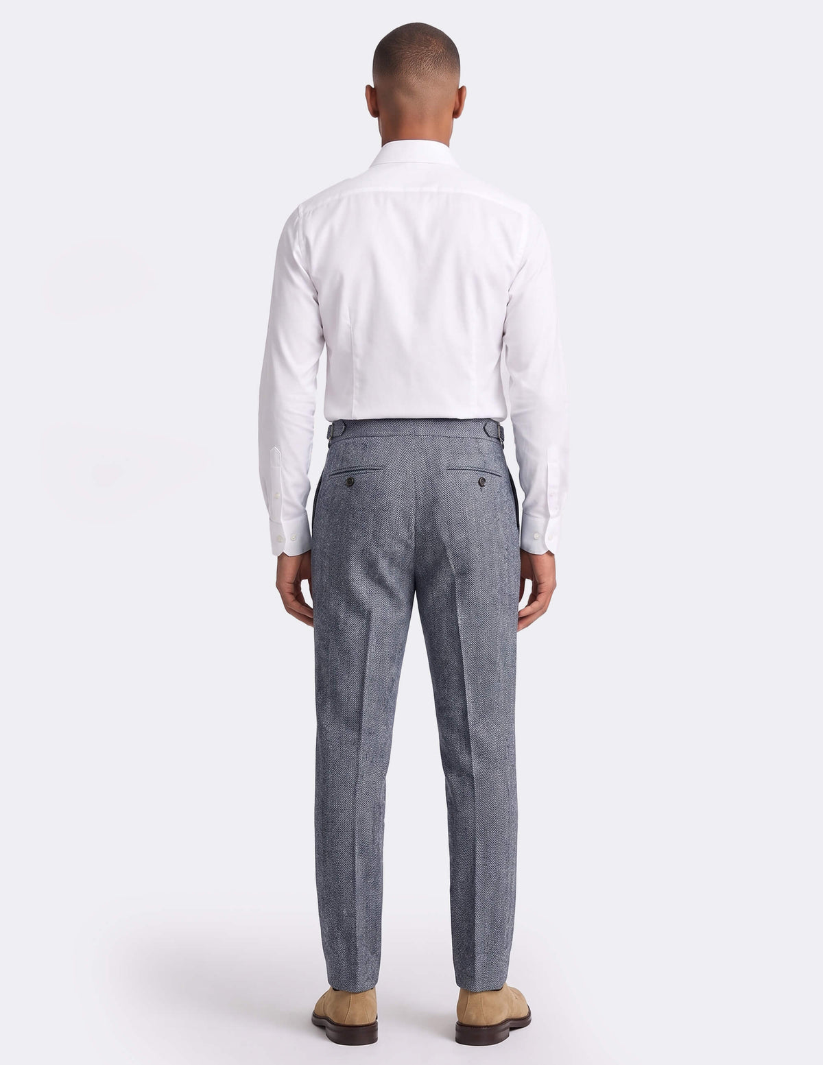 The Cevrino Grey Herringbone Trousers - Samir Bachkami