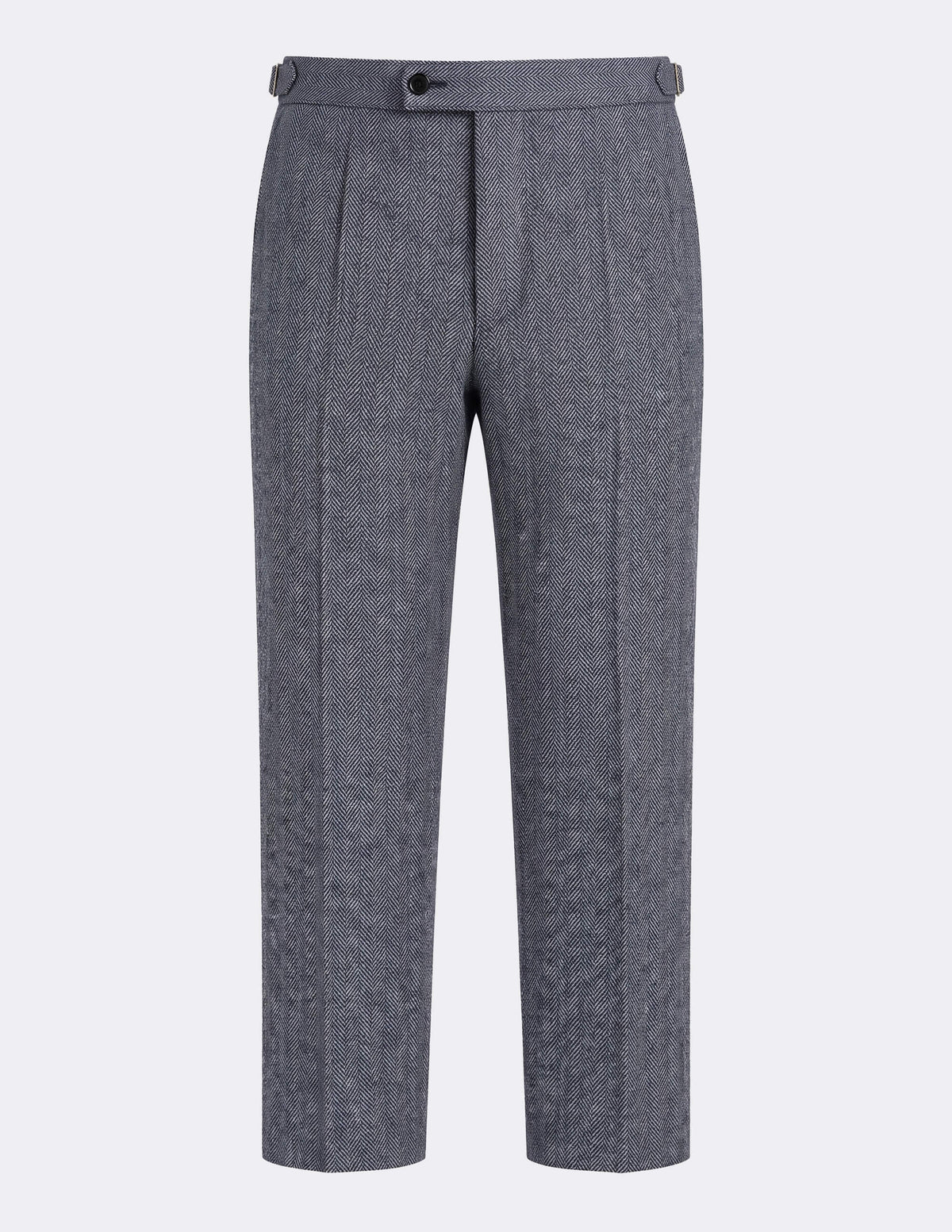 The Cevrino Grey Herringbone Trousers - Samir Bachkami