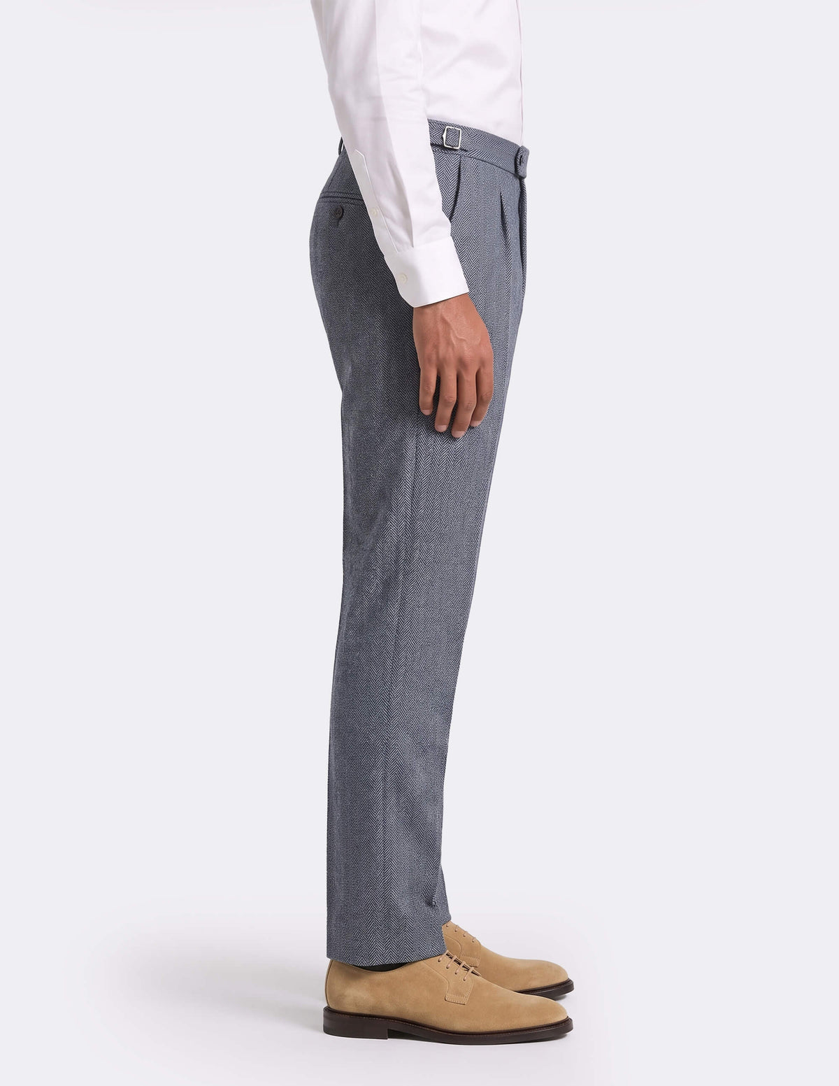 The Cevrino Grey Herringbone Trousers - Samir Bachkami