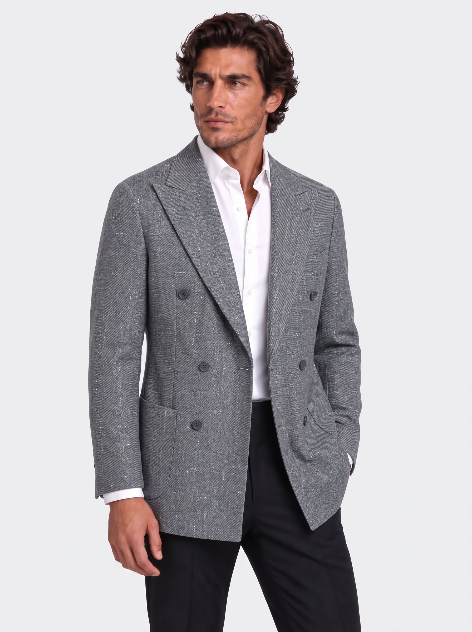 The Dolomiti Grey Double-Breasted Jacket - Samir Bachkami