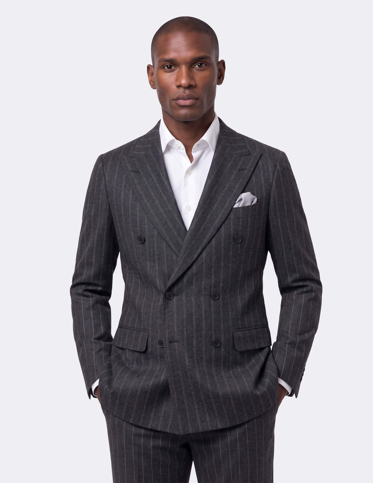 The Dresano Charcoal Double-Breasted Suit - Samir Bachkami