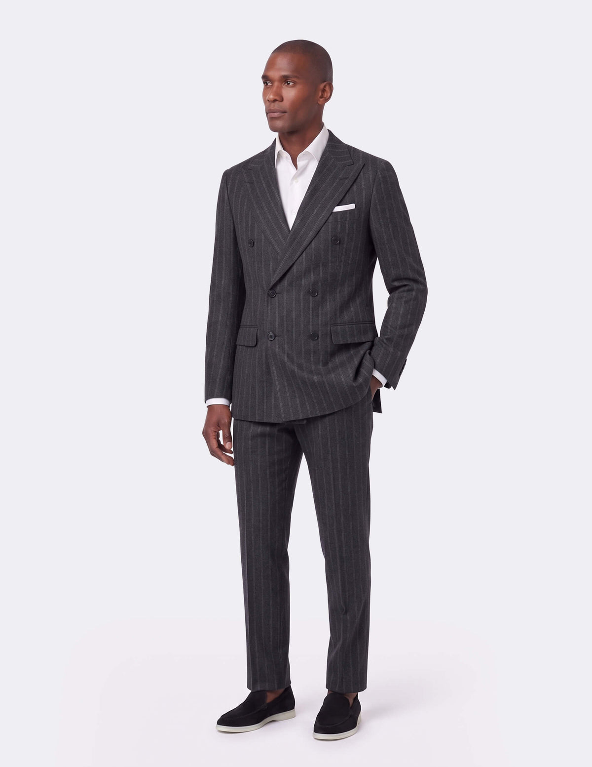 The Dresano Charcoal Double-Breasted Suit - Samir Bachkami