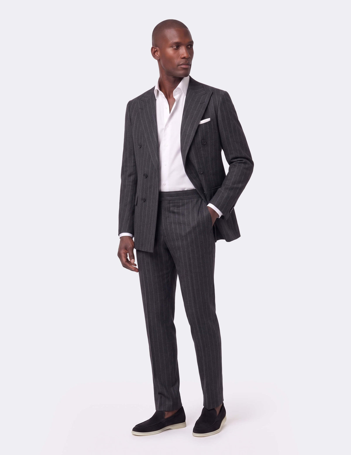 The Dresano Charcoal Double-Breasted Suit - Samir Bachkami