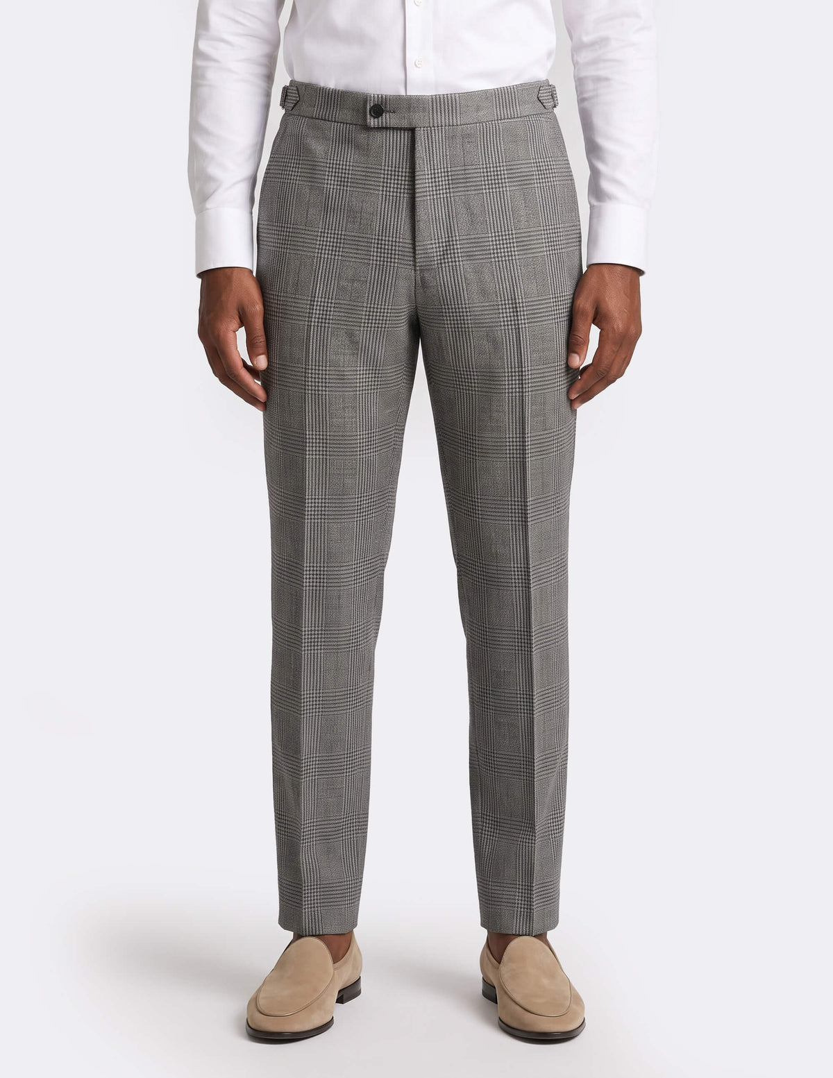 The Fervano Taupe Check Trousers - Samir Bachkami
