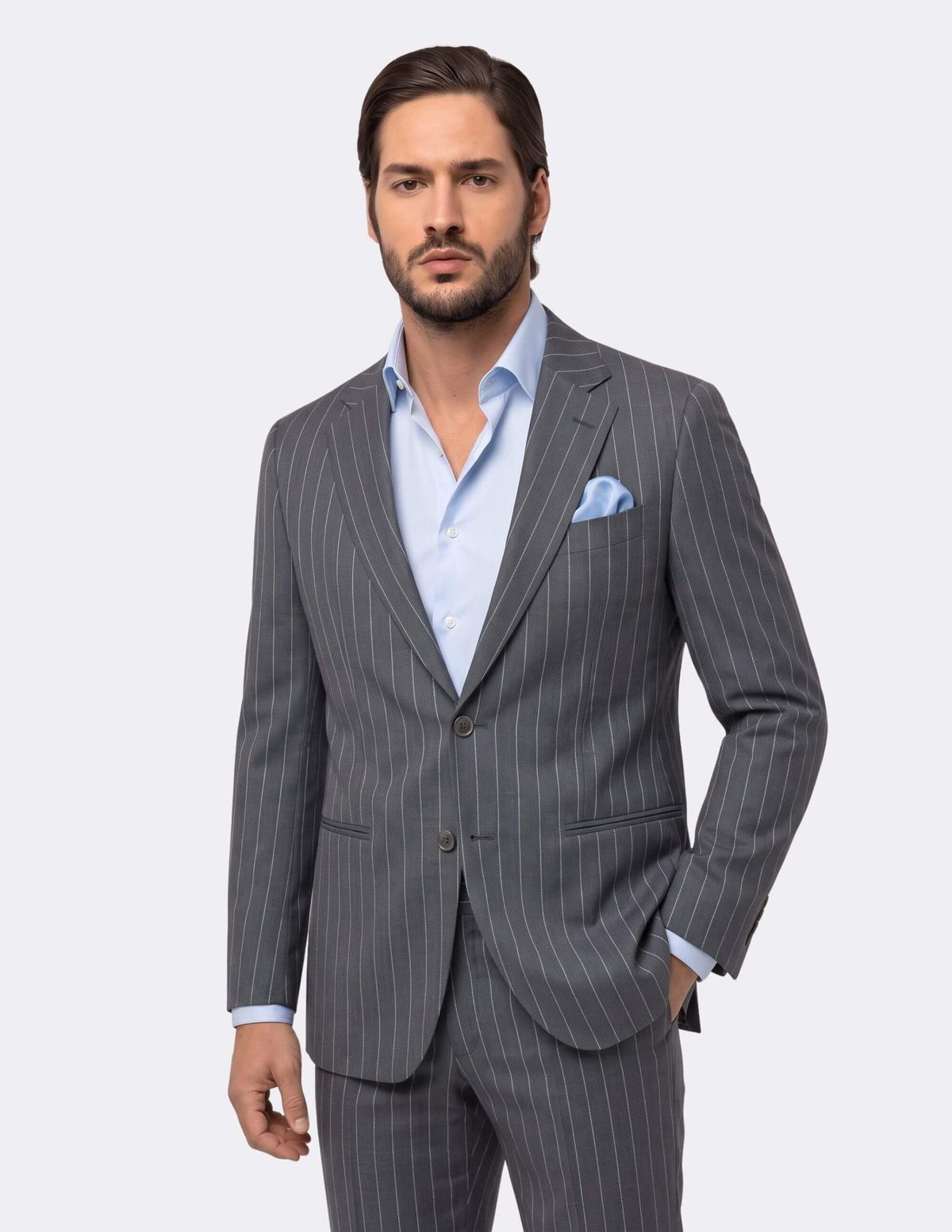 The Italian Charcoal Pinstripe Suit - Samir Bachkami