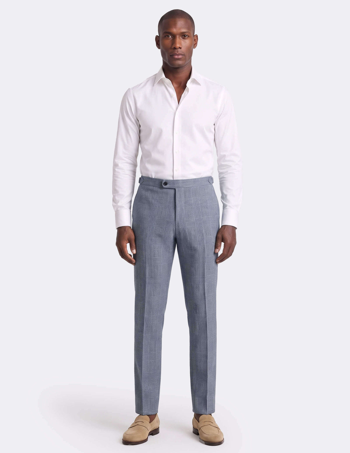 The Lurento Blue Check Trousers - Samir Bachkami