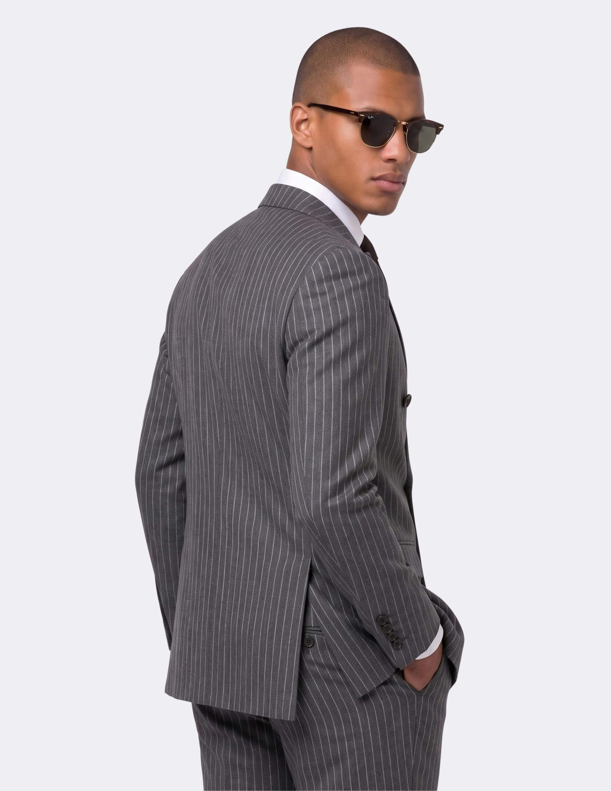 The Milan Charcoal Double-Breasted Suit - Samir Bachkami