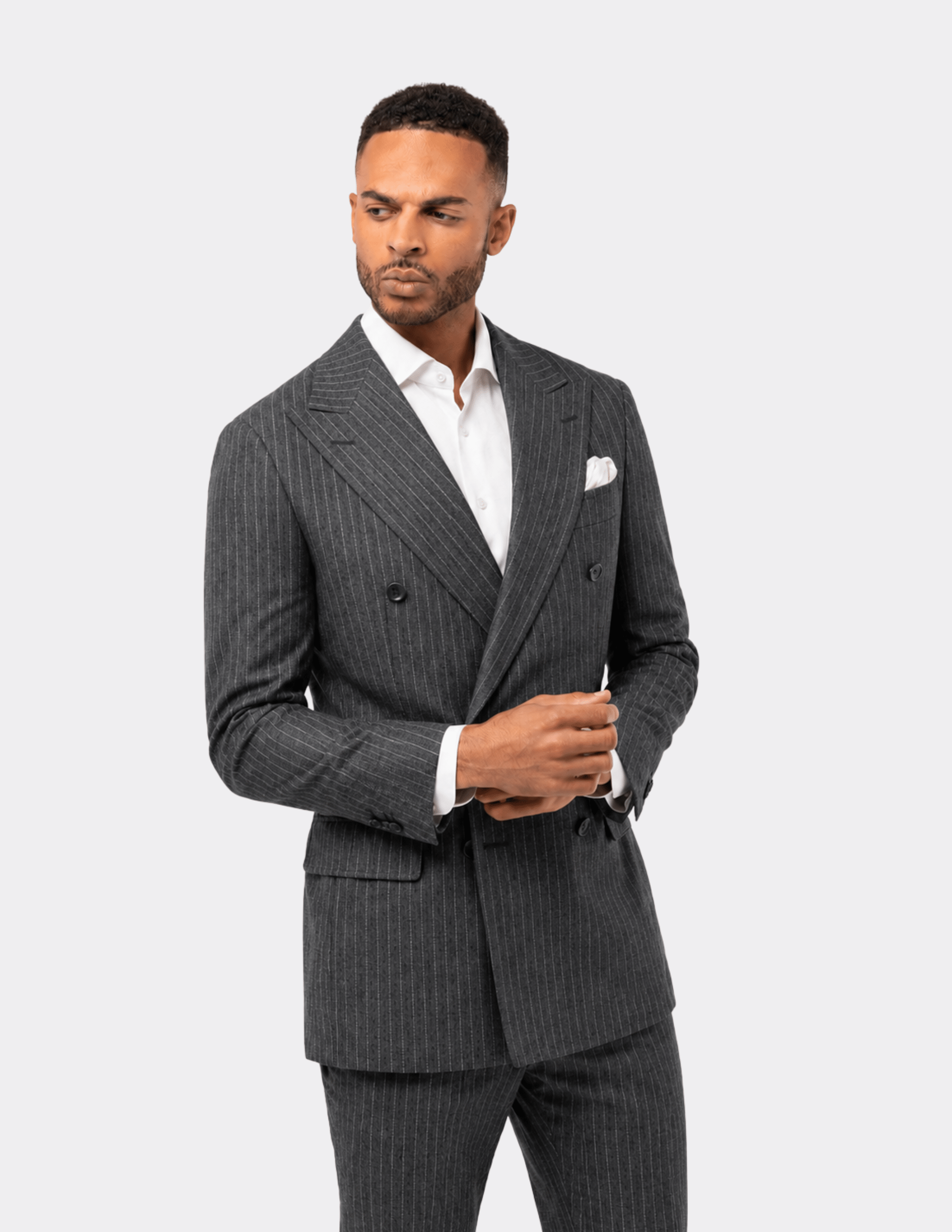 The Milan Charcoal Double - Breasted Suit - Samir Bachkami