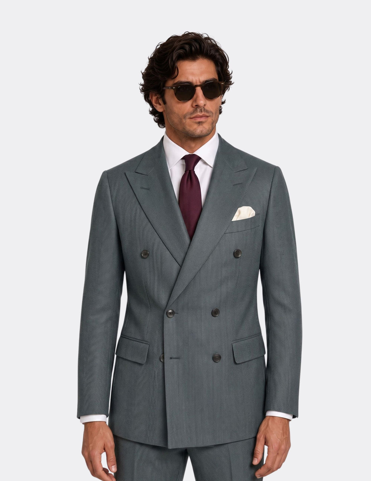 The Morveto Teal Double-Breasted Suit - Samir Bachkami