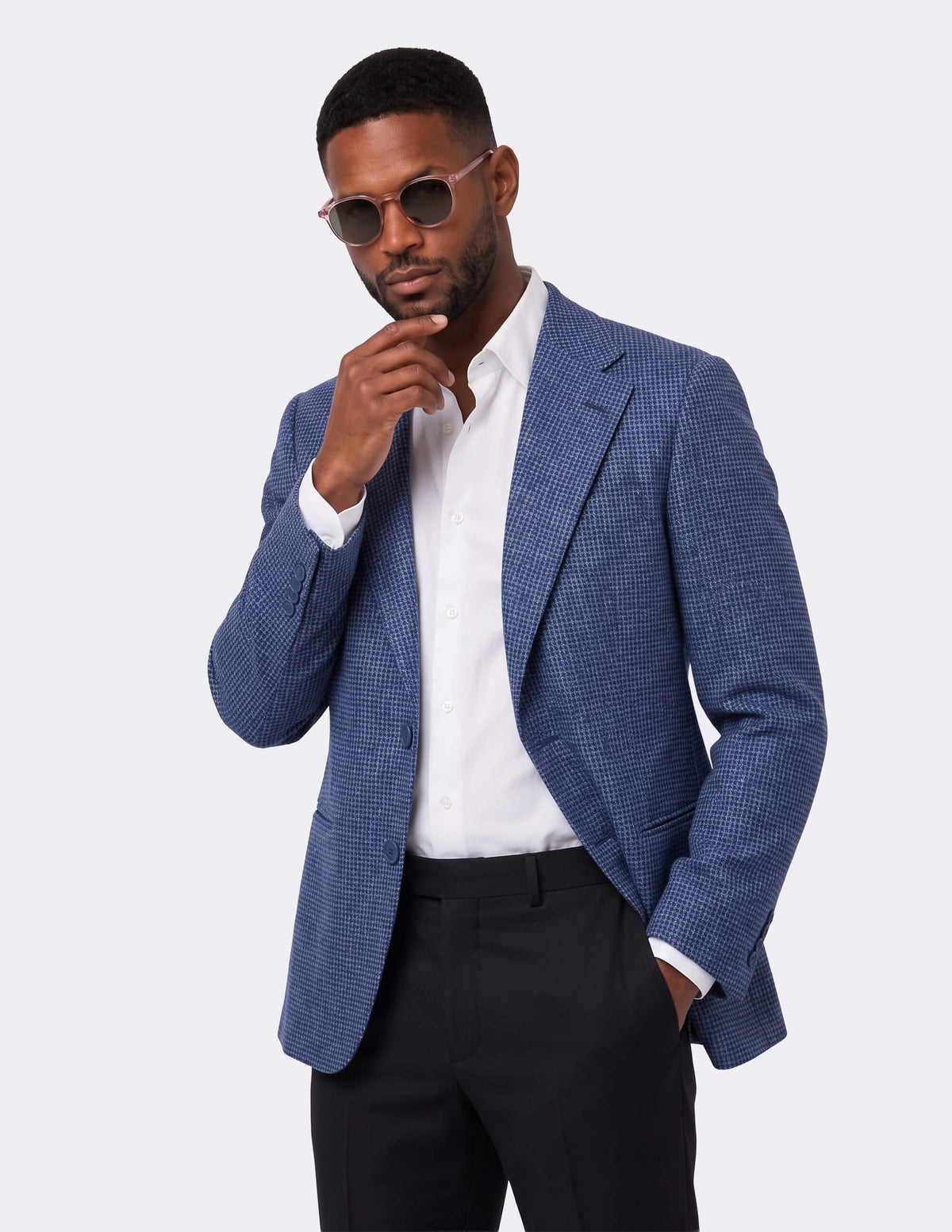 The Neravico Blue Single-Breasted Jacket - Samir Bachkami