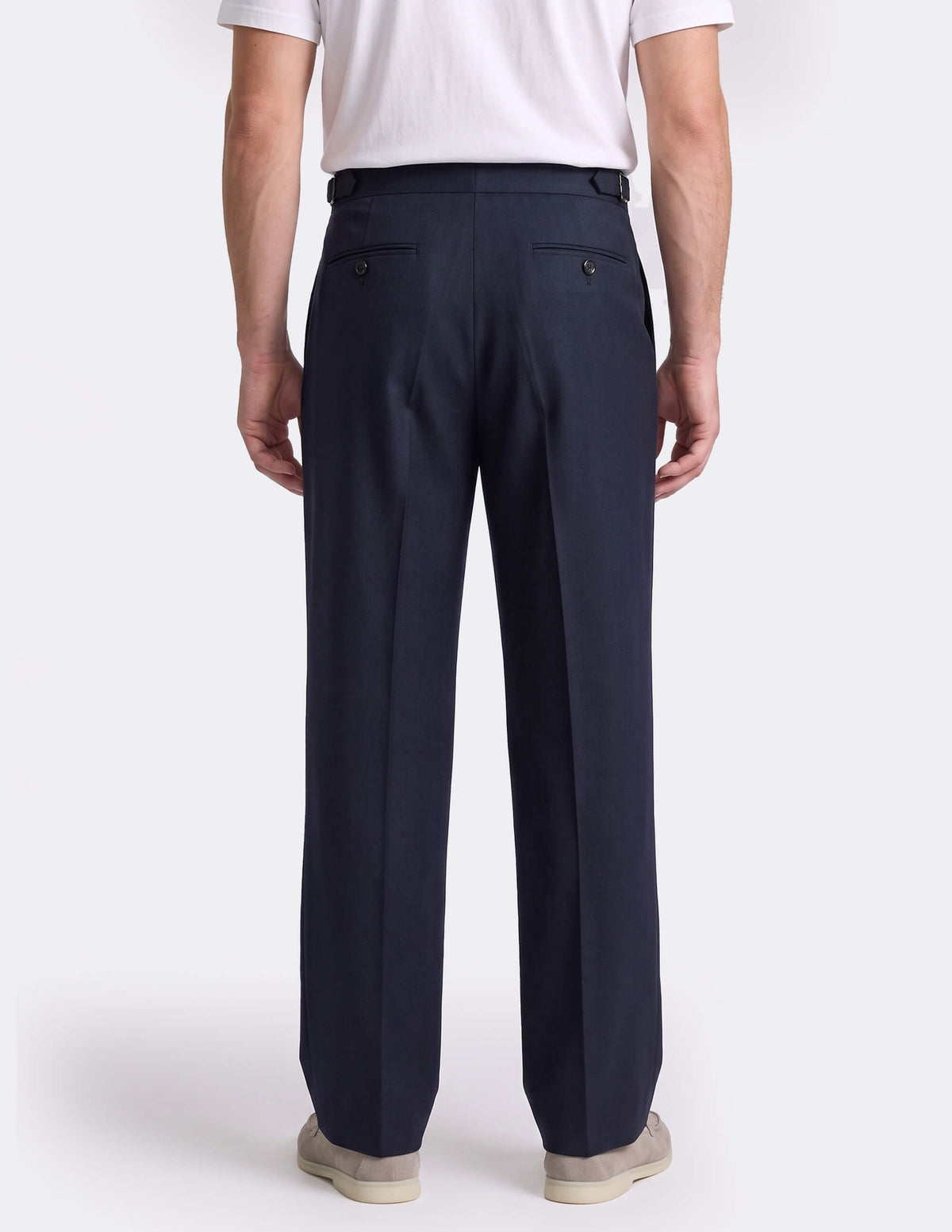 The Noresto Navy Wide-Leg Trousers - Samir Bachkami