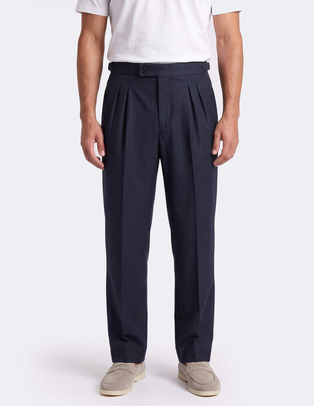 The Noresto Navy Wide-Leg Trousers - Samir Bachkami