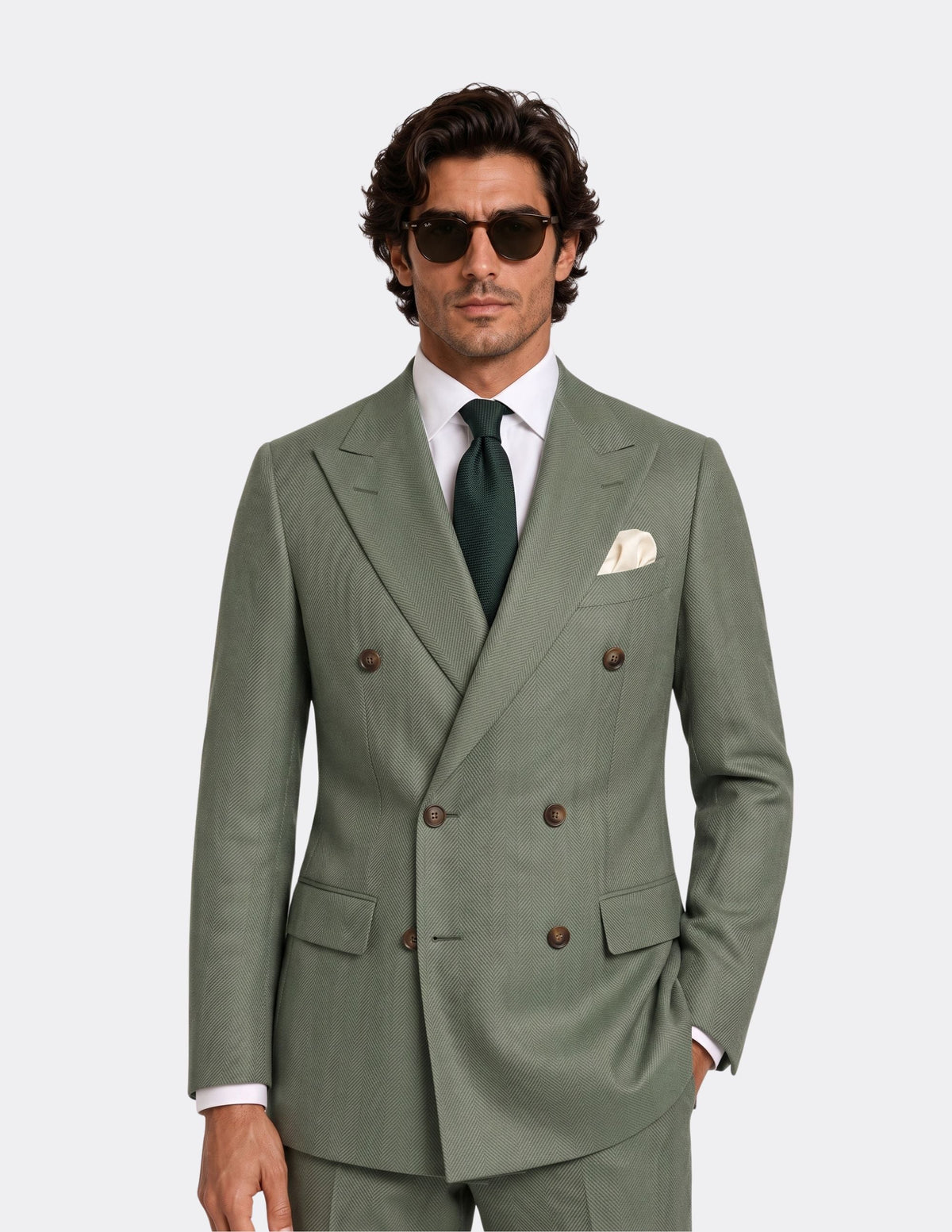 The Olivaro Sage Double-Breasted Jacket - Samir Bachkami