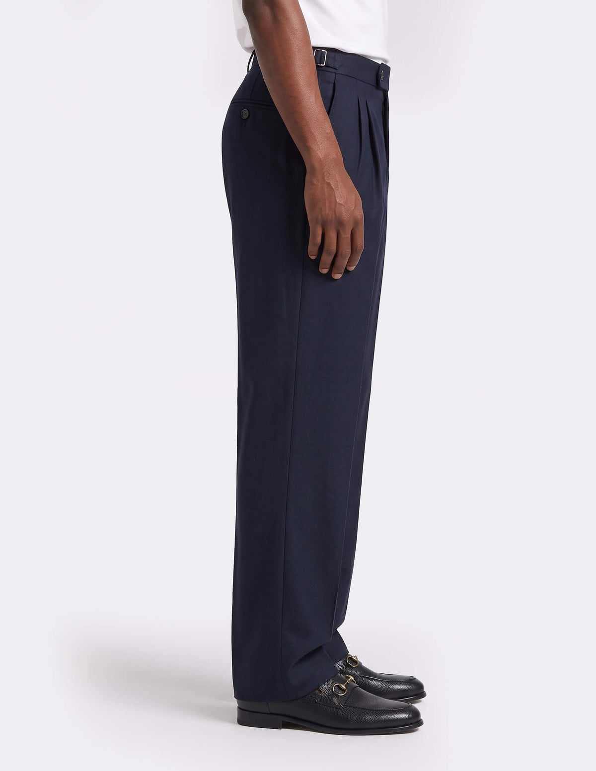 The Ombrello Navy Wide-Leg Trousers - Samir Bachkami