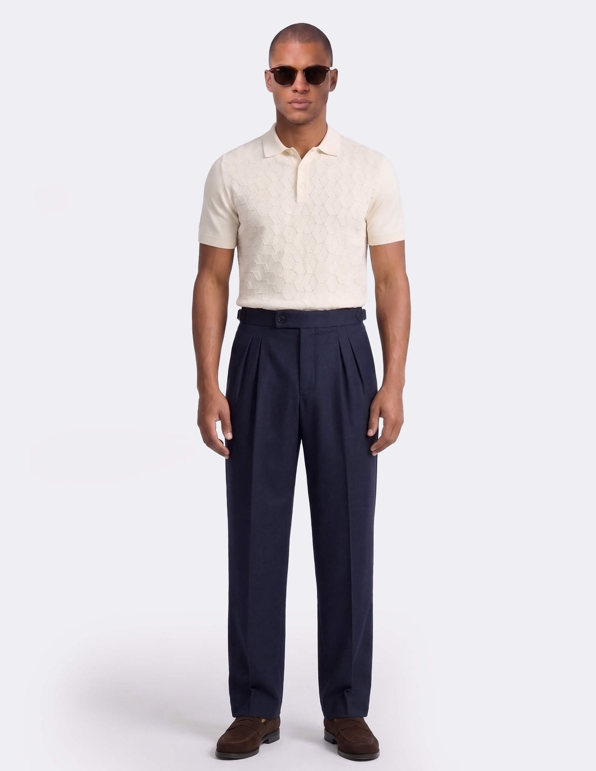 The Orsello Navy Wide-Leg Trousers - Samir Bachkami