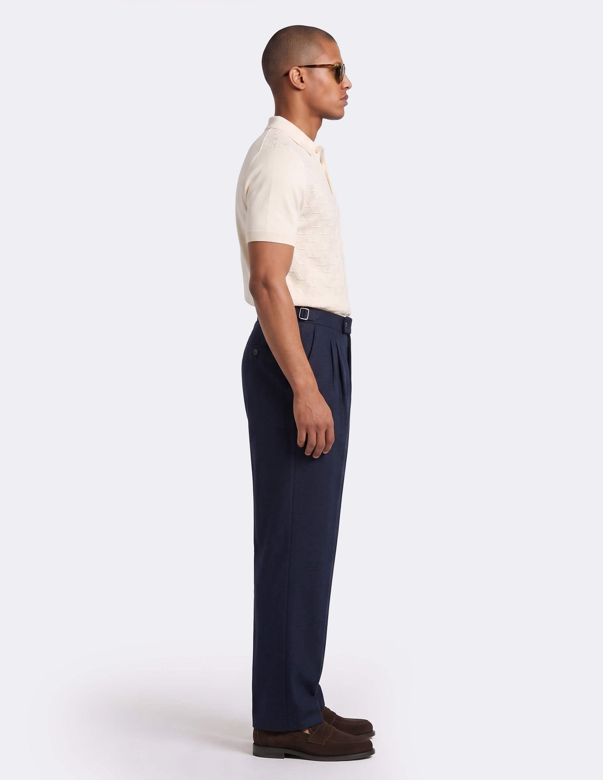 The Orsello Navy Wide-Leg Trousers - Samir Bachkami