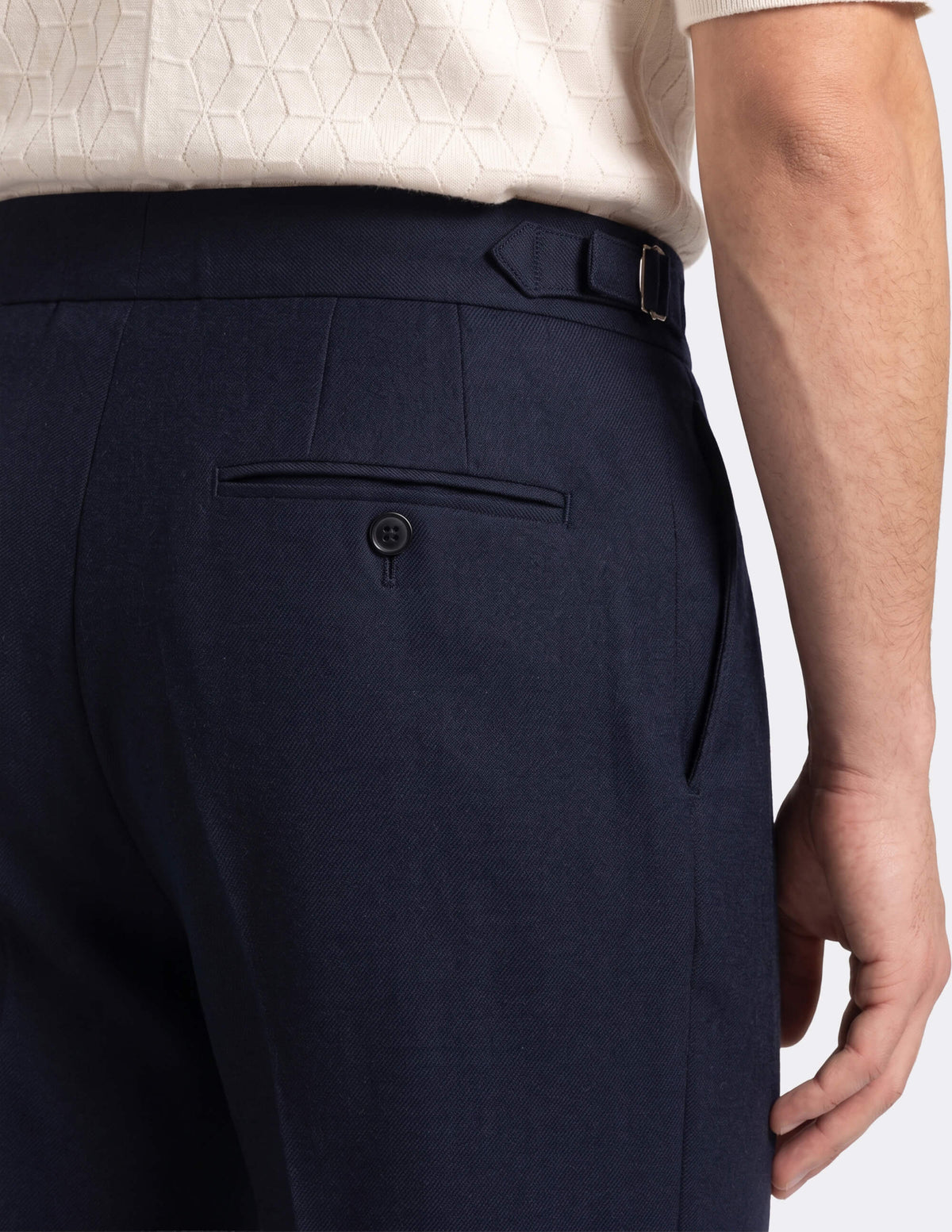The Orsello Navy Wide-Leg Trousers - Samir Bachkami