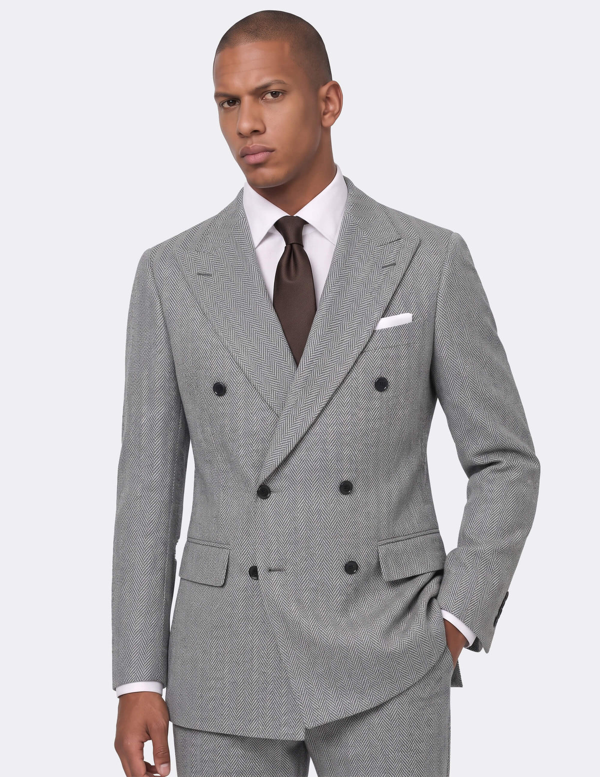 The Oxford Grey Double-Breasted Suit - Samir Bachkami