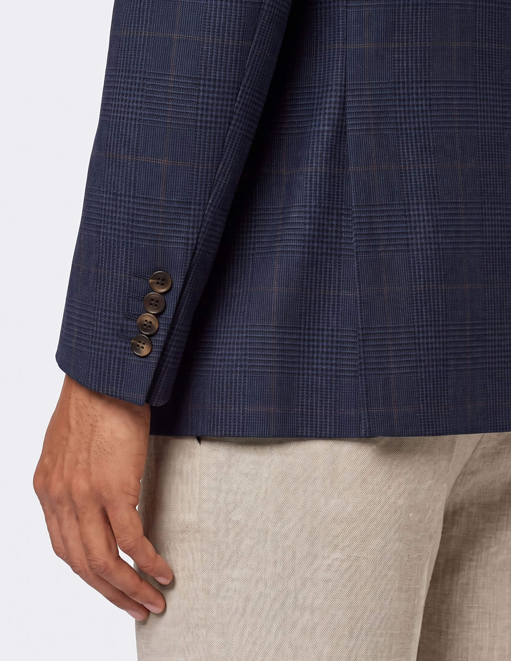 The Portofino Navy Check Jacket - Samir Bachkami