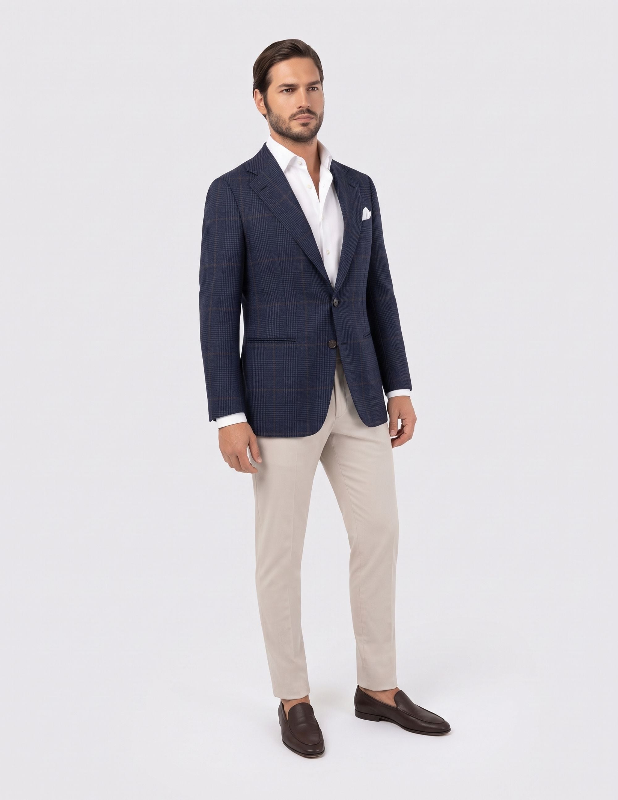The Portofino Navy Check Jacket - Samir Bachkami