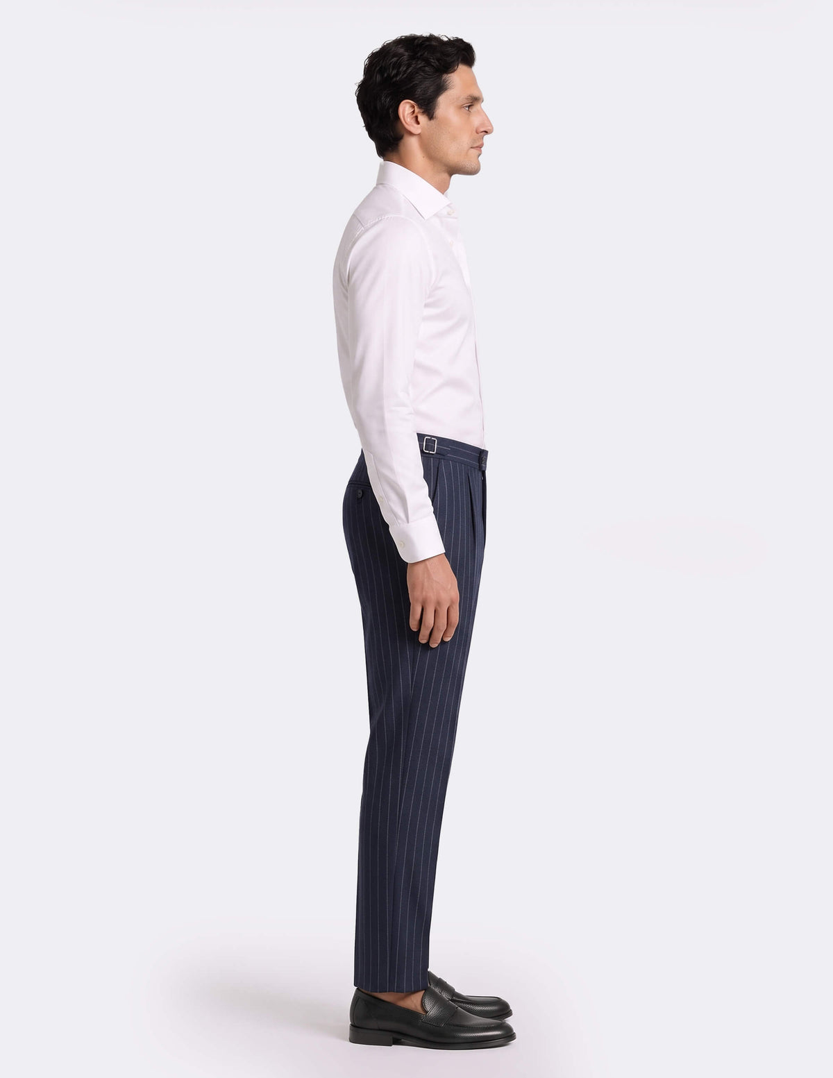 The Renvaro Navy Pinstripe Trousers - Samir Bachkami